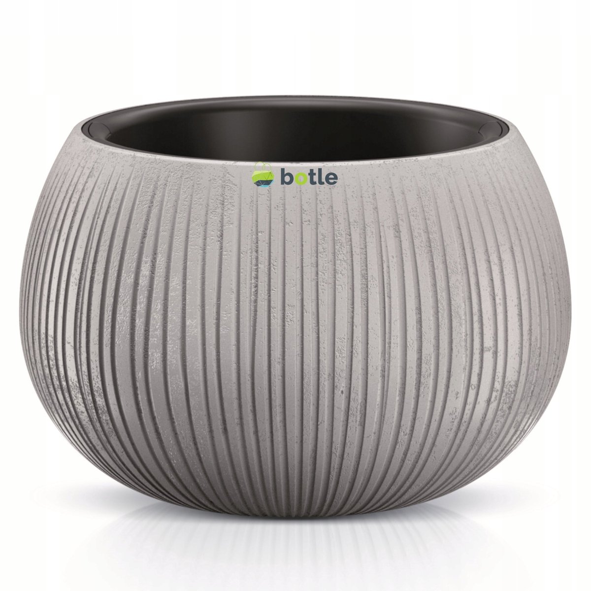 Betonnen pot met structuur, 29x19,5cm, rond