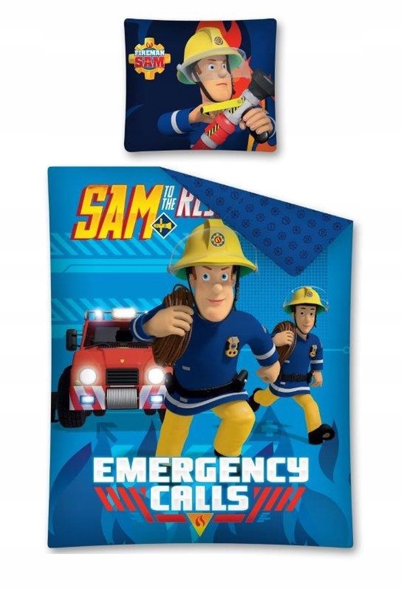 Kinderbeddengoed 160x200cm Katoen - Brandweerman Sam
