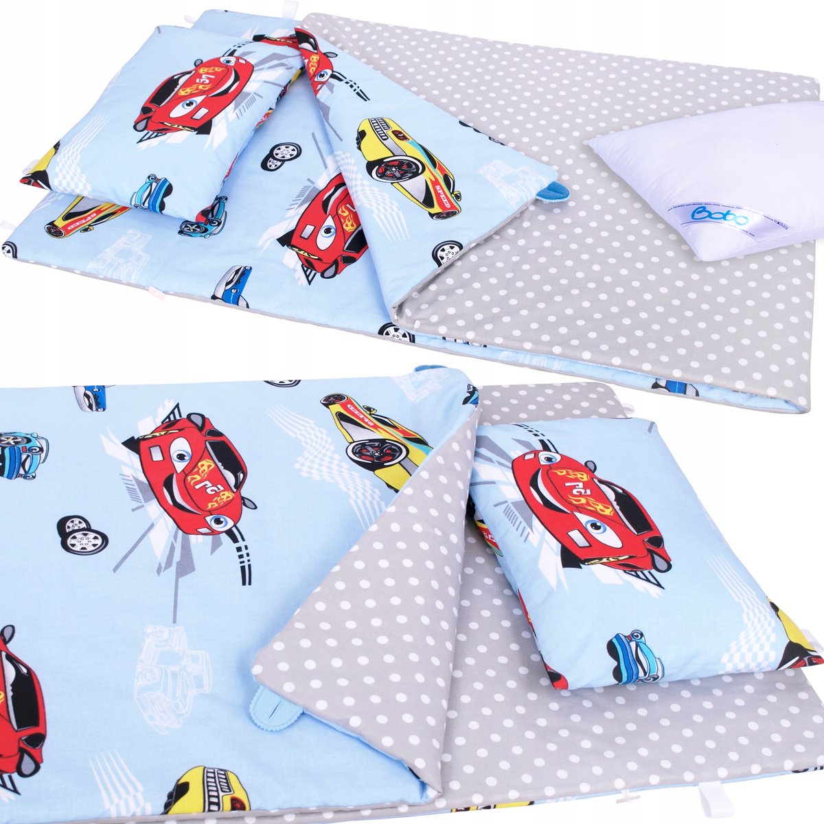Kinderbeddengoed 80x220 cm 3-delig Katoen - Auto Thema