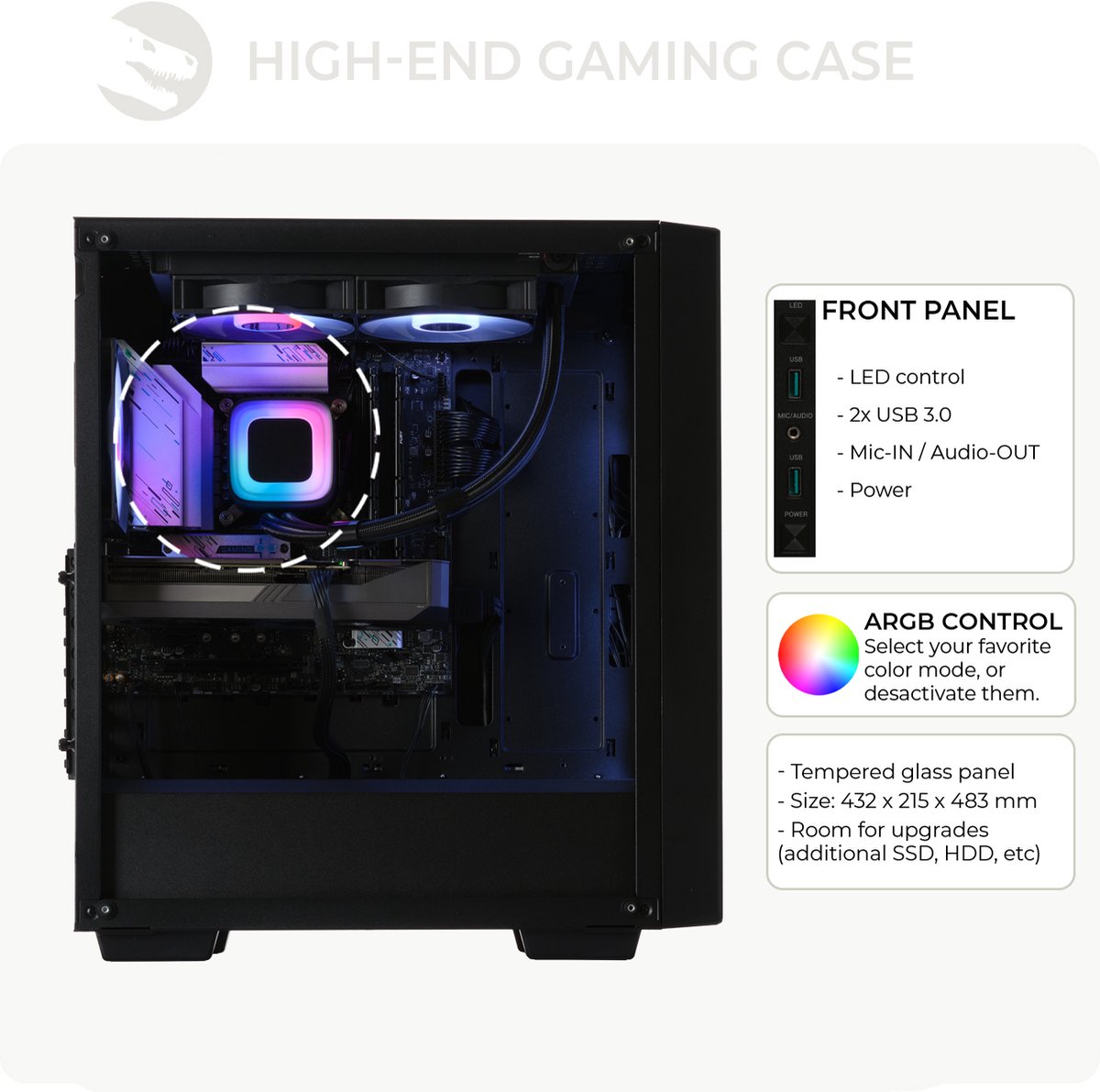 Sedatech Advanced Gaming PC Waterkoeling Compact • AMD Ryzen 7 5700X 8x 3.4GHz • Geforce RTX5060Ti • 32Gb RAM • 1Tb SSD M.2 • WiFi • Windows 11 • Desktop computer thumbnail 2