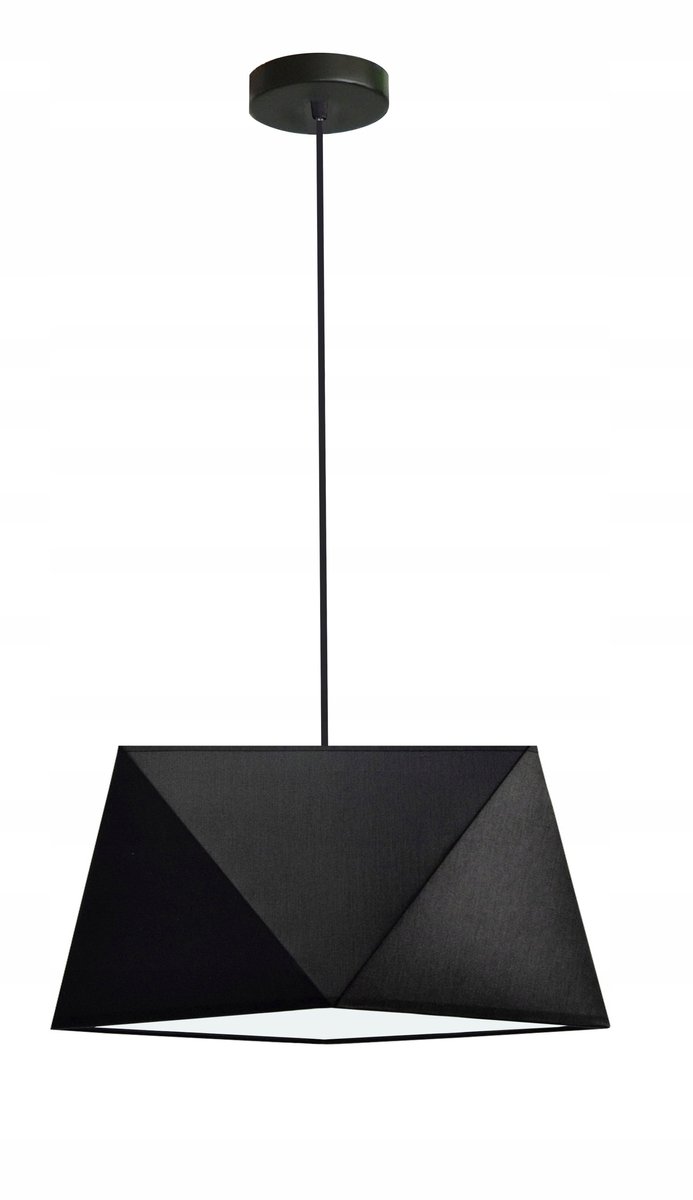 Stijlvolle Hanglamp Diamant Zwart Metaal E27 42cm