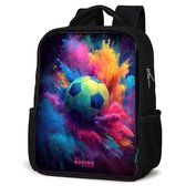 NoBoringSuitcases.com® - Rugzak zwart jongens - Schooltas jongen - NoBoringSuitcases.com® - Rugzak zwart - Schooltas jongen & meisje - Neon - Bal - Kleurrijk - Rugtas voor school - Boekentas kind - Schoolrugzak - Kinderrugzak