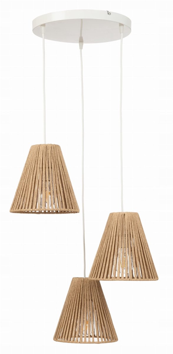 Hanglamp Plafond Wit Papier PHU04 - 3 Lampenkappen Bamboe