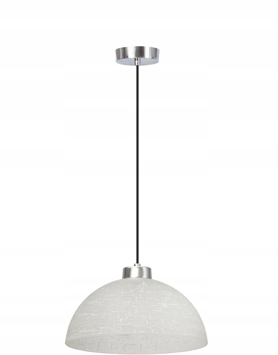 Hanglamp Itaka - Chromen Armatuur met Melkglazen Kap