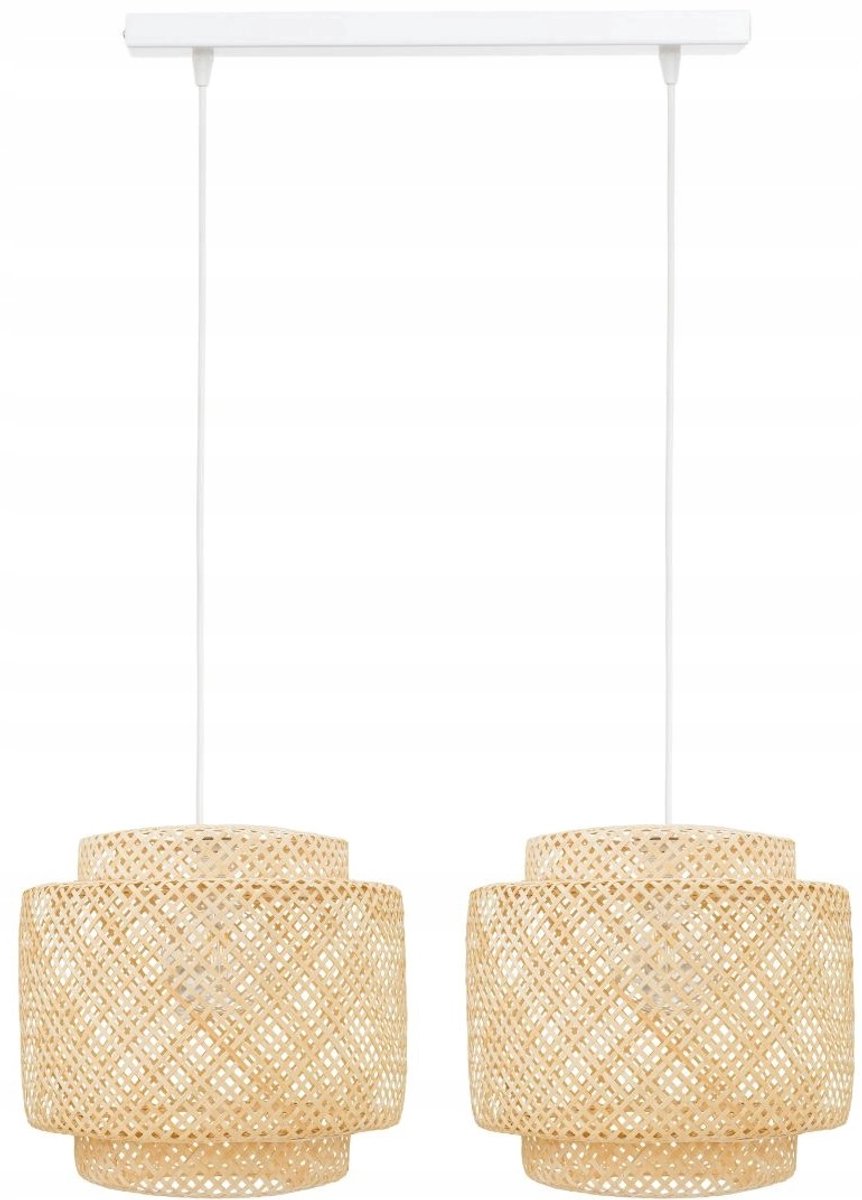 Dubbele Bamboe Hanglamp Wit - Stijlvol en Modern