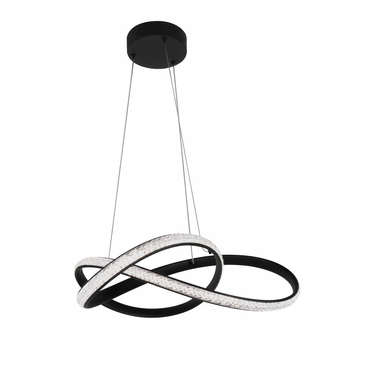 Zwarte LED Spiraal Kristal Hanglamp Glamour - Verstelbaar licht