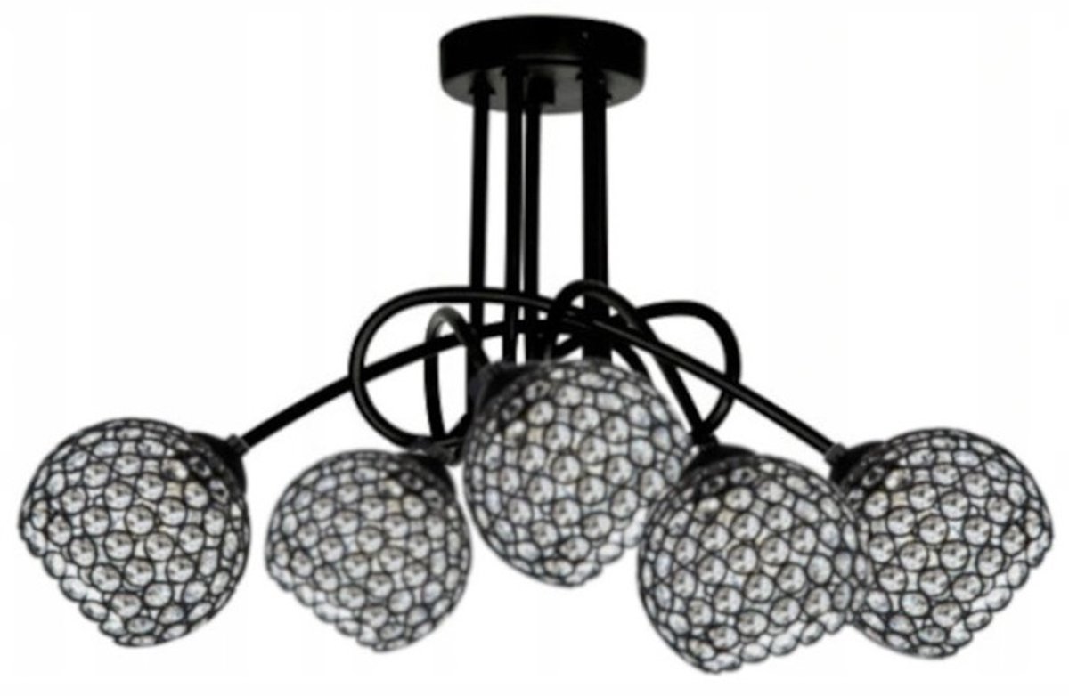 Napoli Hanglamp Zwart Kristal E27 5x60W