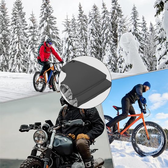 Gants d'hiver - Moufles de vélo Extra rembourrées - Gants - Gants de Gants de cyclisme - Manchons de cyclisme - Gants de scooter - Coupe-vent - Imperméables - Conviennent pour Vélo, Moteurs et scooters - Chauffe-mains - 30 x 35 cm - Zwart