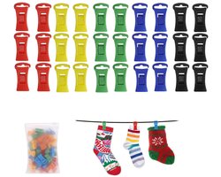 30 stucks wasklemmen - Antislip sokkenhanger - Wasknijpers - Draagbare wasaccessoires - Antislip wasknijpers van kunststof - Houden sokken stevig vast - Geschikt voor waslijnen, kleding en sokken, handdoeken, wasaccessoires - Veelkleurig