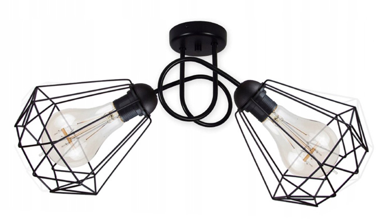 Draadlamp Hanglamp Zwart Metaal E27 - Stijlvolle Verlichting