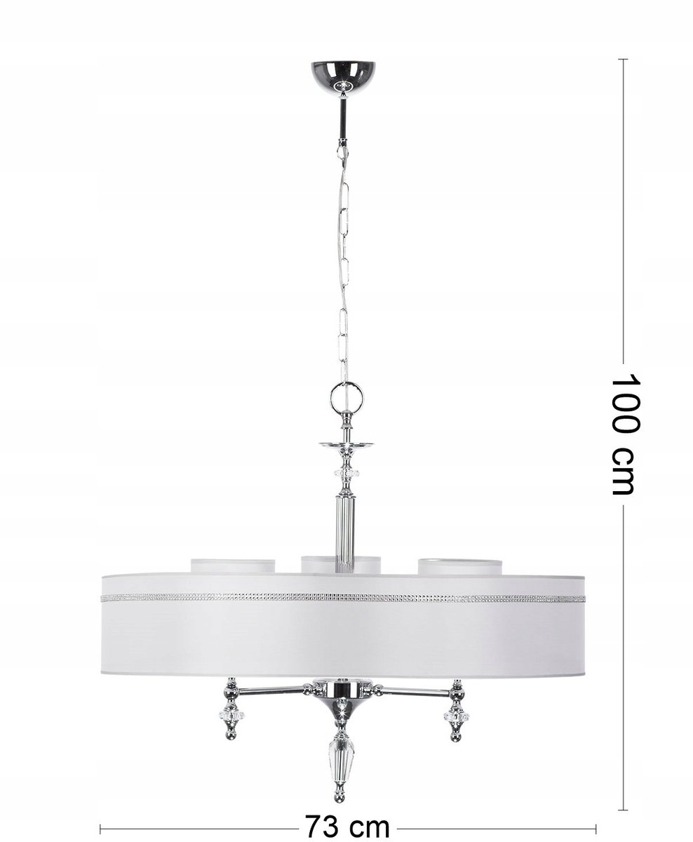 Hilton Klassieke Chroom Hanglamp met Grijze Kap - 3 De lamp