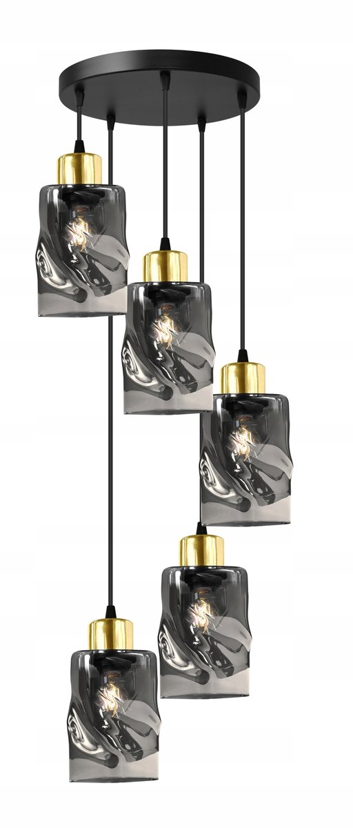 Komat LORD 8-300K Zwarte/Gouden Hanglamp E27 - Stijlvol Woonkamer Licht