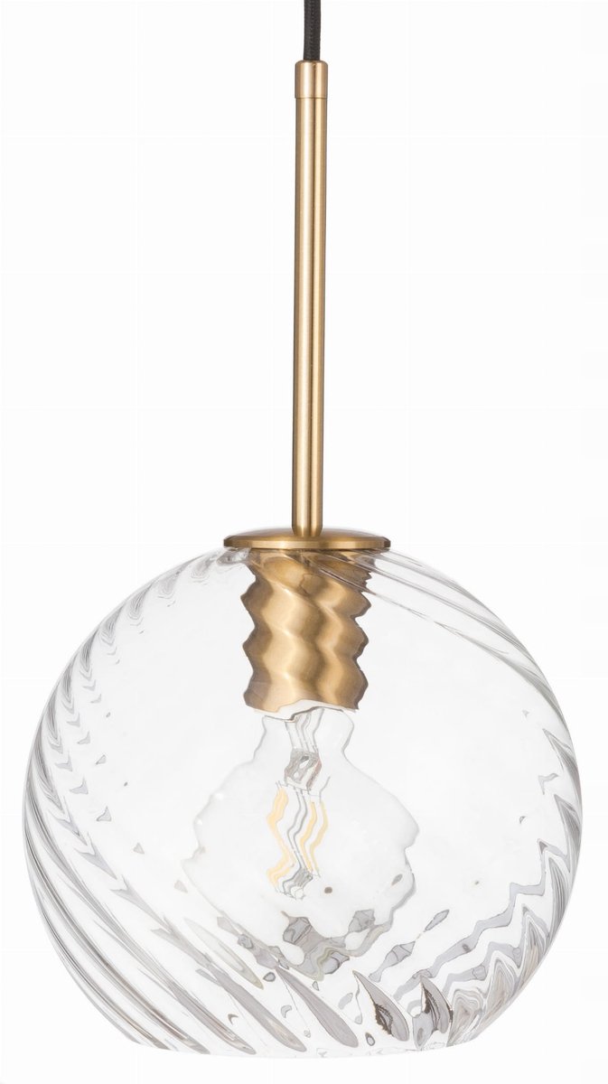 Glazen Hanglamp VELA PRO - Transparante Schaal met Gouden Accent