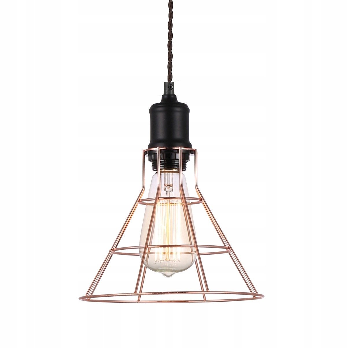 Italux Perifo Hanglamp - Zwart/Koper, 1xE27
