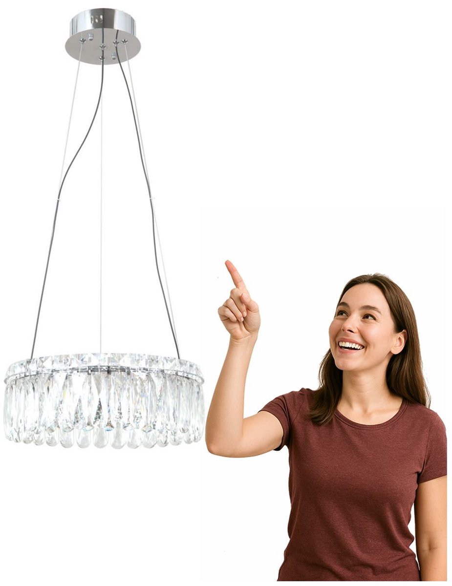 NOSTA LED Hanglamp 24W Chroom Staal Warm Wit Licht