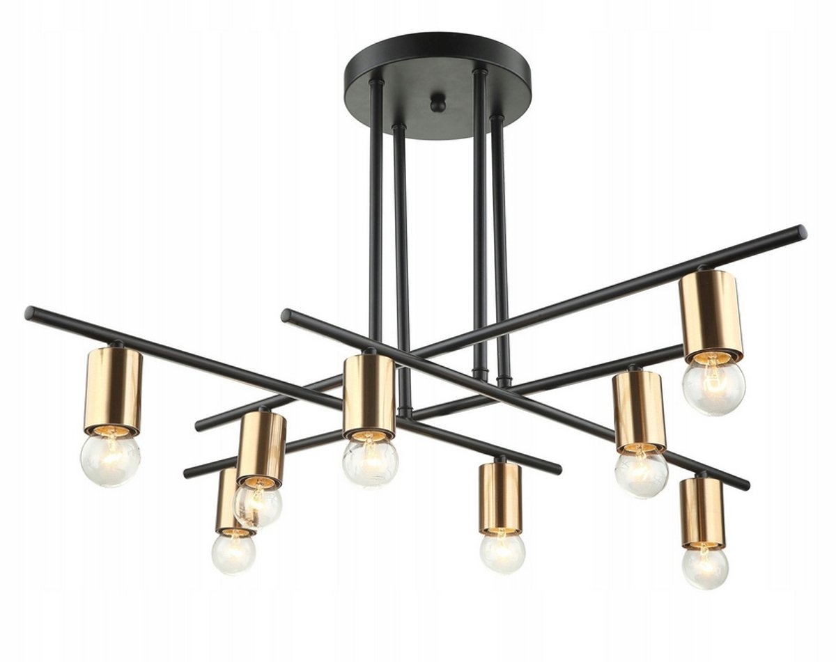 Normani Hanglamp 8xE27 60W Brons Zwart - Stijlvol en Retro
