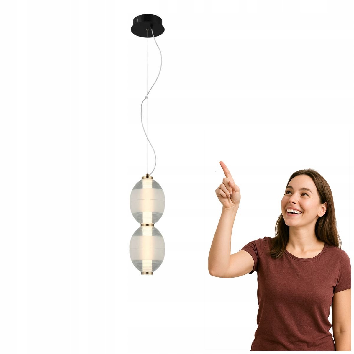 Italux RINOT LED Hanglamp 16W Zwart/Wit - Modern Design
