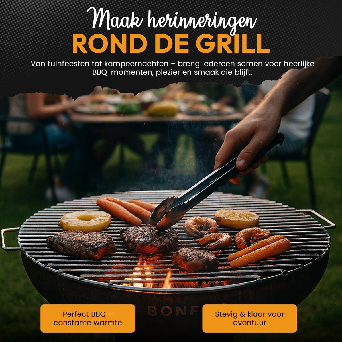 BonFeu BonGrill Grillrooster 100 cm - Voor Vuurschaal 100 cm