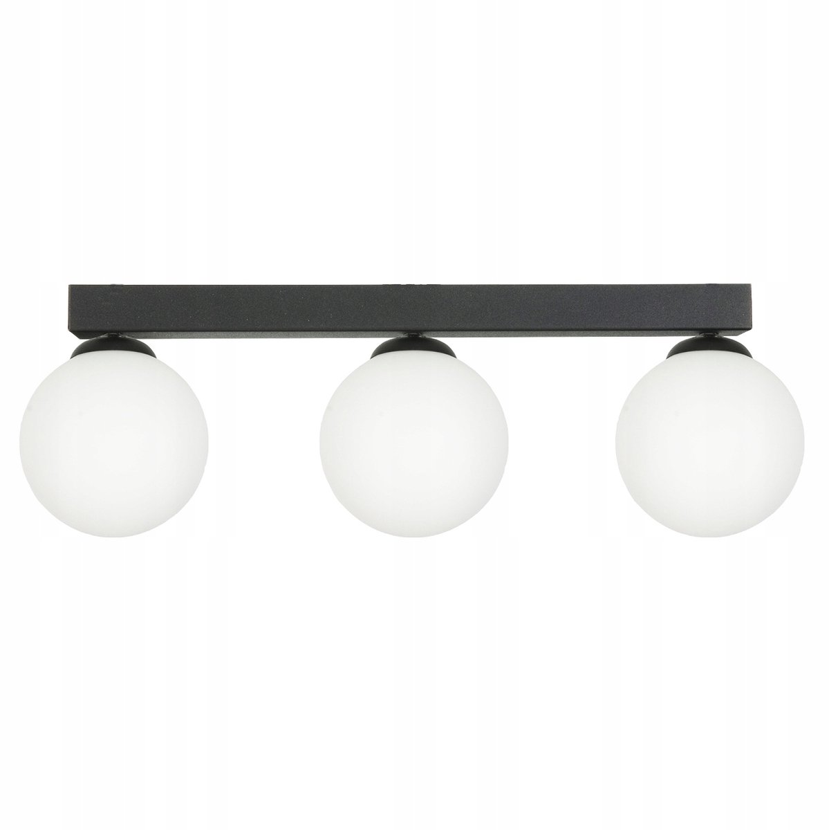 Zwarte Plafondlamp met Witte Bollen, Industriële Stijl, 3x E14