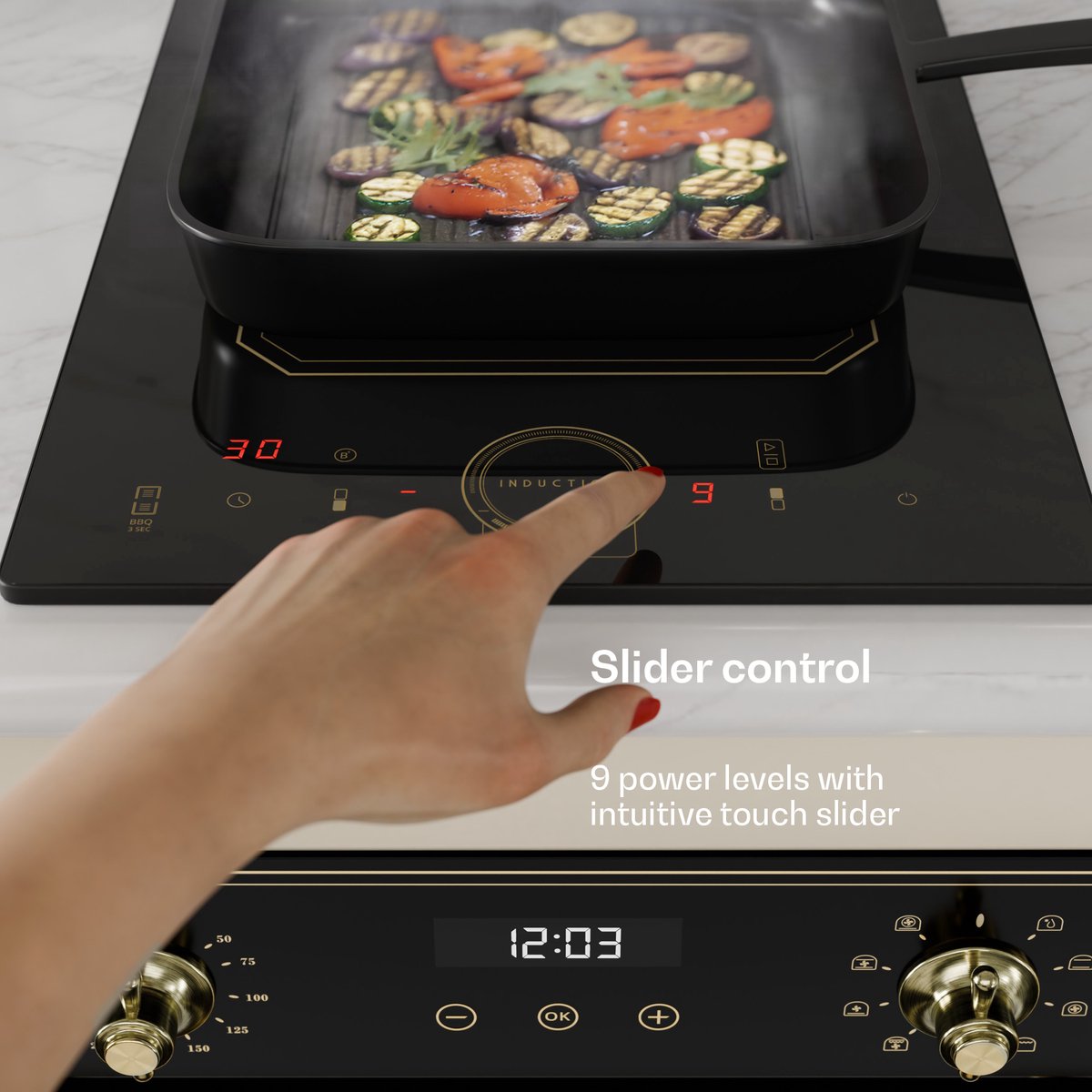 Klarstein Victoria Domino Inductiekookplaat - Flexzone Technologie - Zelfvoorzienend - Inbouwkookplaat - 29 Cm - 2 Zones - 3500 Watt - Booster - Temperatuuropslag - Timer - Glaskeramiek - Energiezuinig - VarioHeating - Flexibel - Zwart