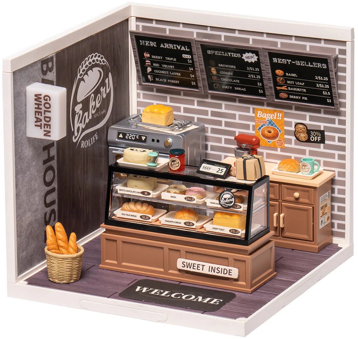 Rolife Golden Wheat Bakery - DW005B - Rolife Super Store Series - Bouwpakket - Miniatuur - Modelbouw - Knutselen - Cadeautip