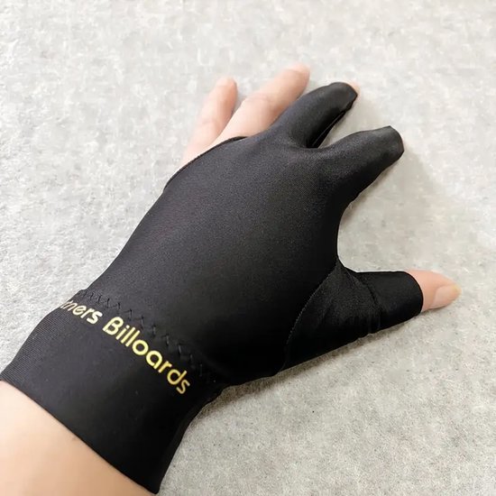 DW4Trading Biljarthandschoen Zwart Links One Size - Optimaal Comfort Cuehandschoen