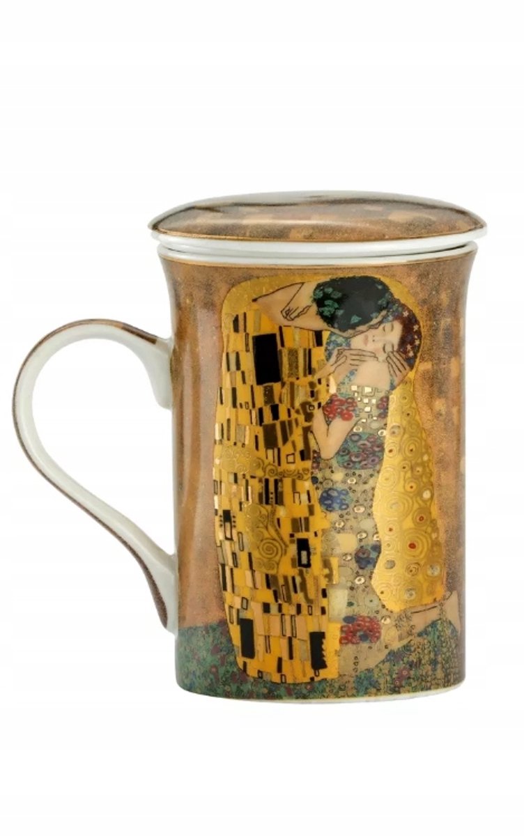 Gustav Klimt Mok met Filter - Elegante Porseleinen Mok als Cadeau