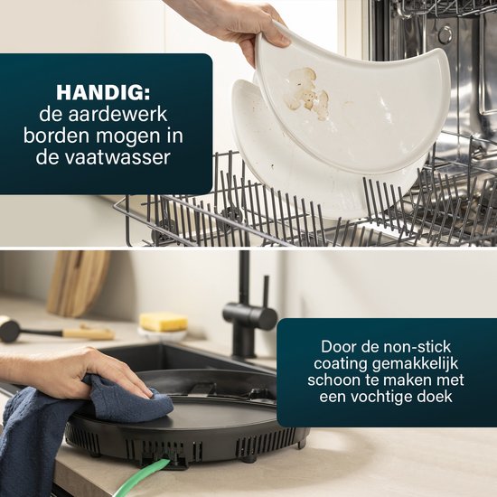 Princess Dinner4All 6 Personen - 103080 & 103082 Gourmetstel - Grill & Bakplaat - Extra lang 2 meter snoer - Vaatwasserbestendig - PFAS-vrij — afbeelding 5