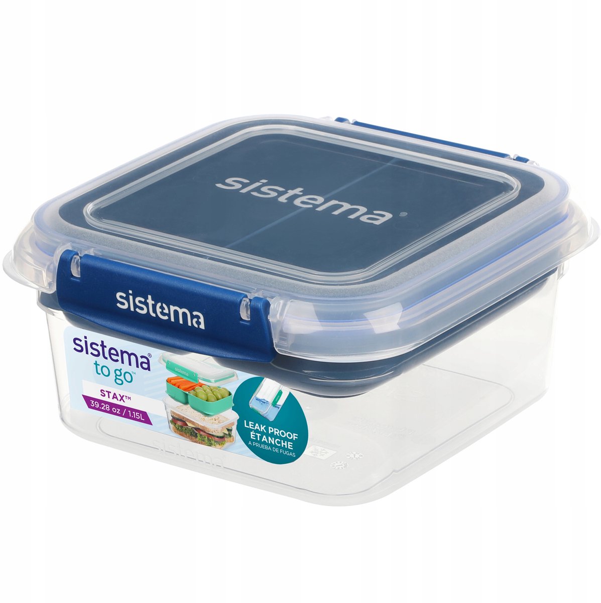 Sistema Stax Lunchbox met 3 Vakken - 1150ml - Blauw