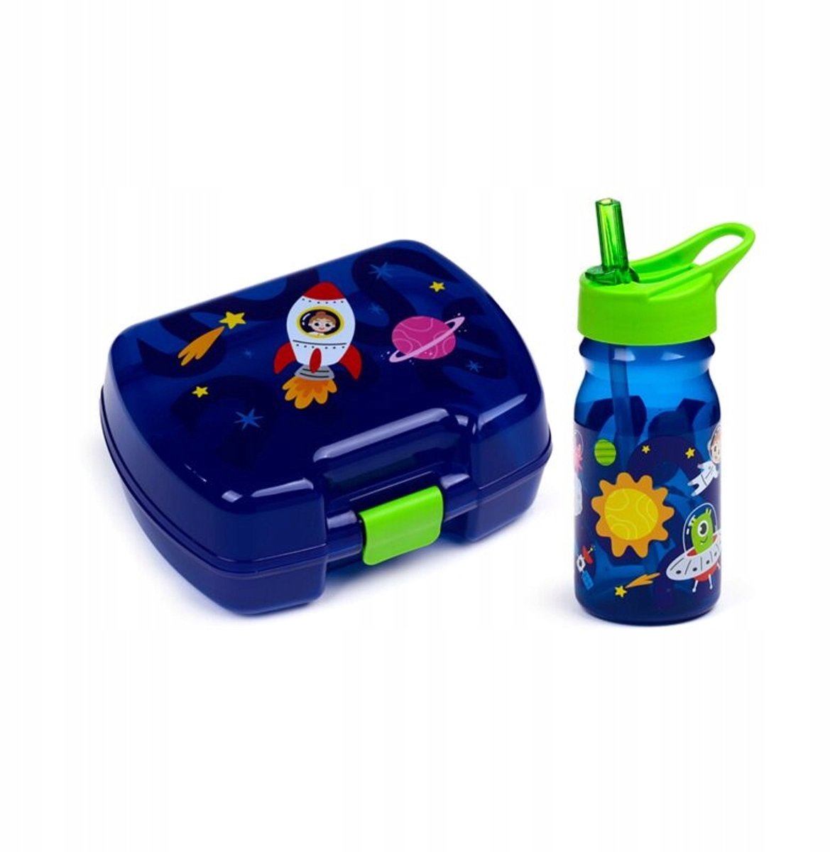 Ruimtevaarder Drinkflessen & Lunchbox Set - 350ml