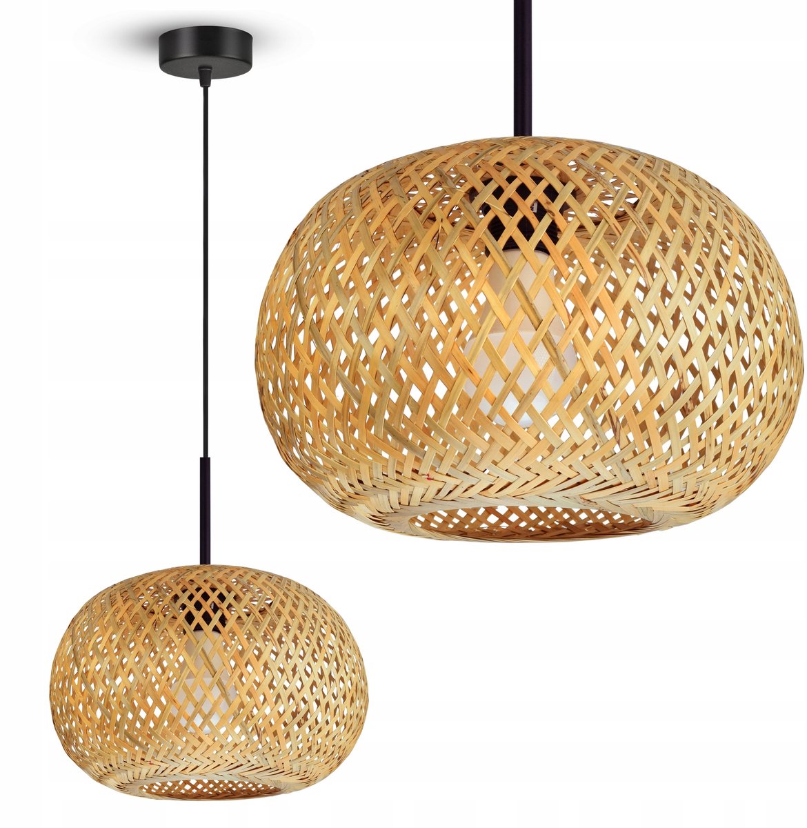 Bamboe Hanglamp Boho Natuurlijk LED E27 - Stijlvol en Sfeervol