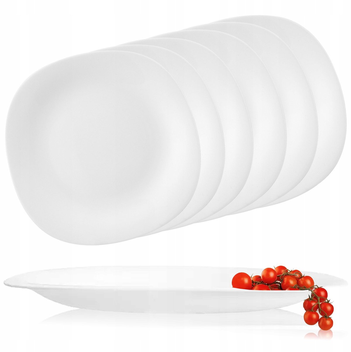 Festa Italia dessertplanken 21 cm - 6 stuks, wit Gehard glas
