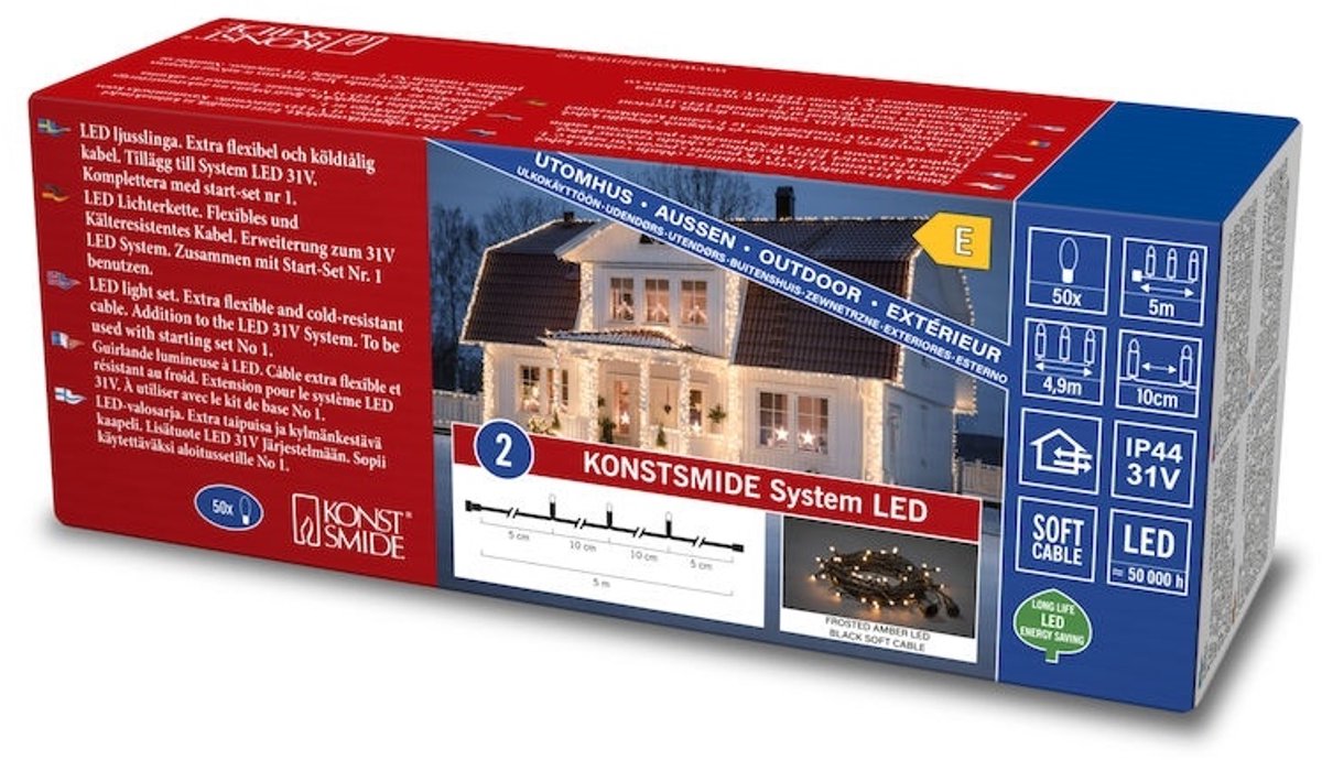 Konstsmide Kerstverlichting koppelbaar - 50 LEDs - 5 meter