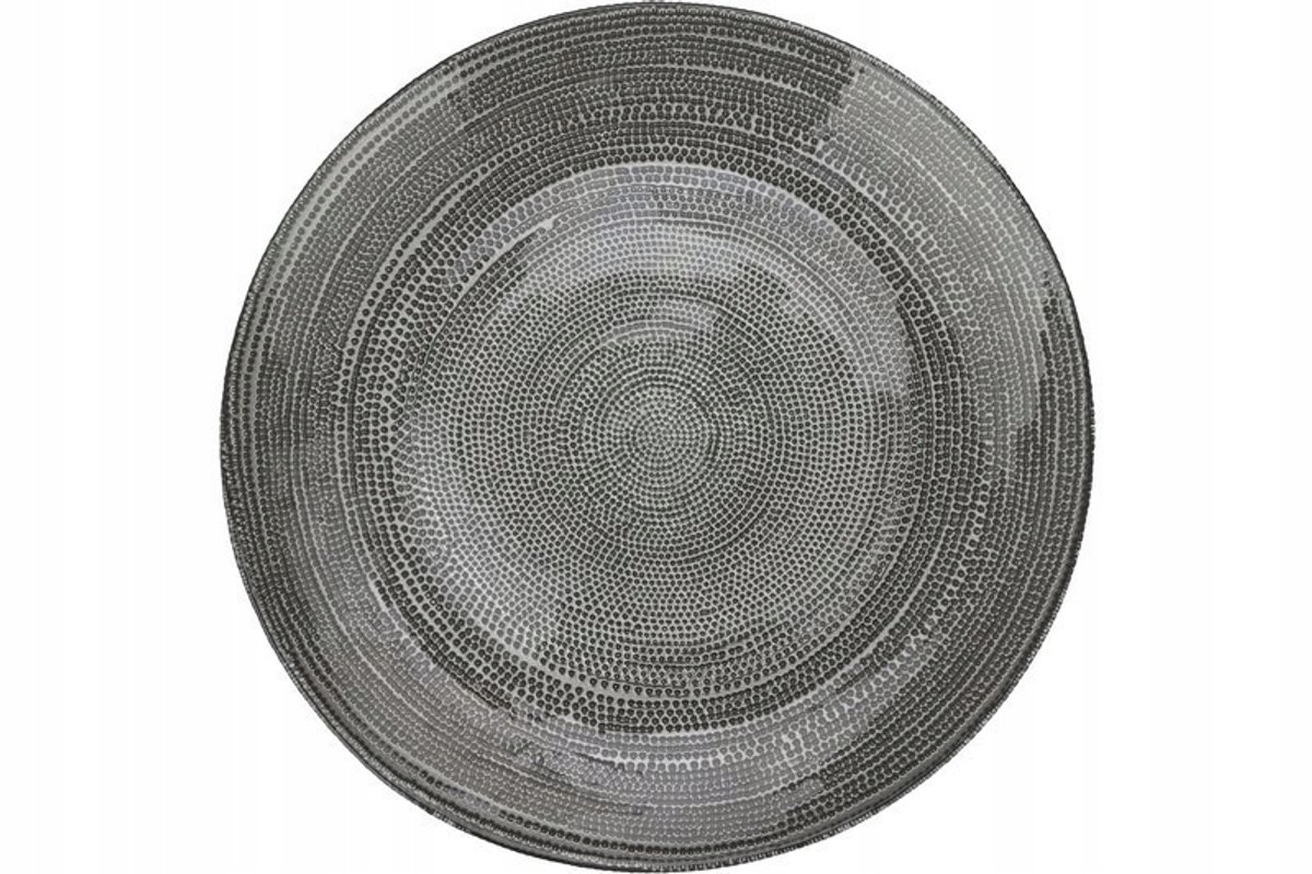Grijs glazen plat dinerbord 28 cm