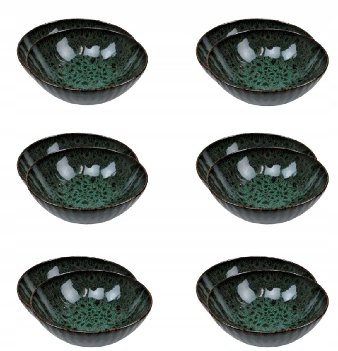 Lubiana Stoneware Jade Saladekom 17cm - Set van 12 - Groen