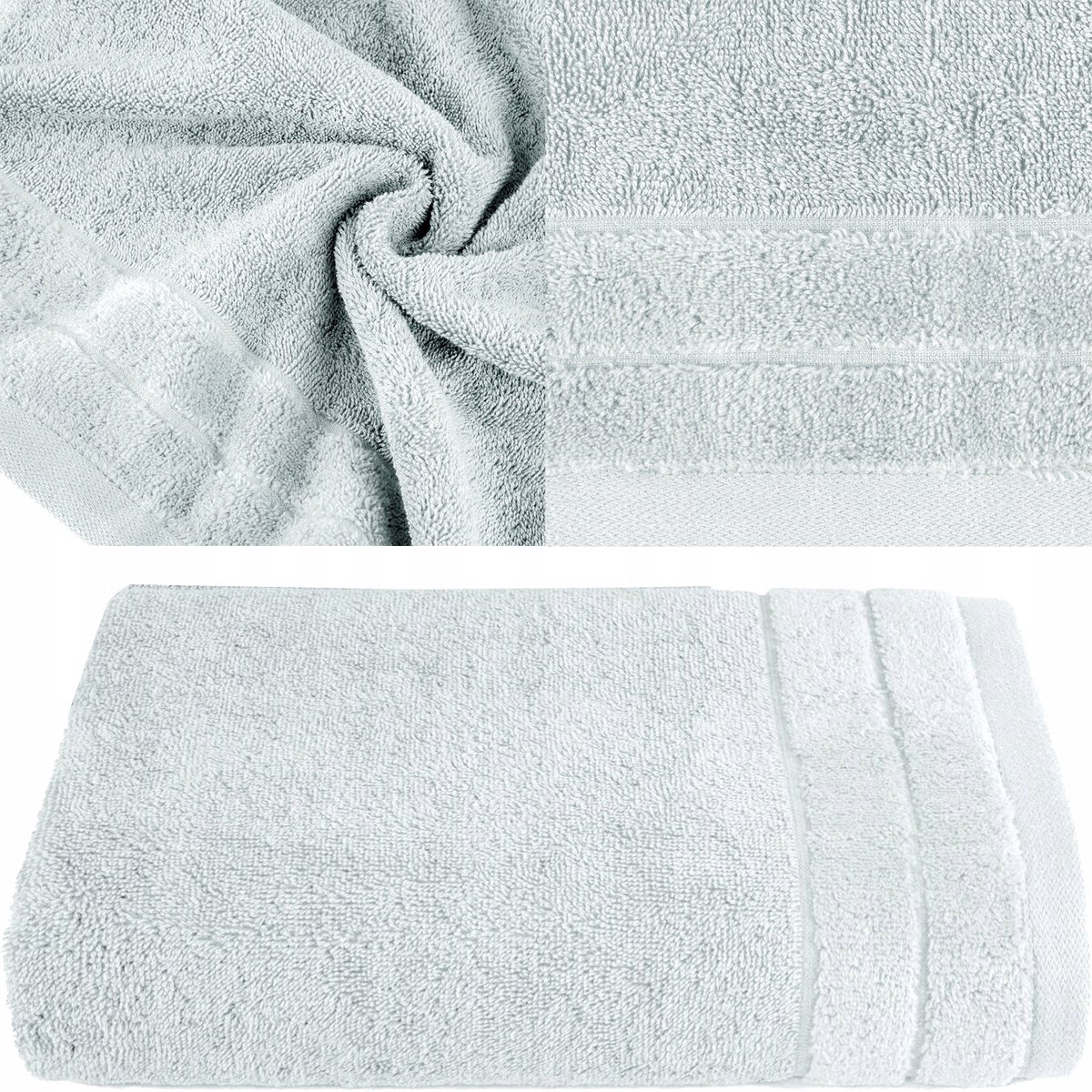 Luxe Katoenen Badhanddoek 70x140 cm - Zilverkleurig