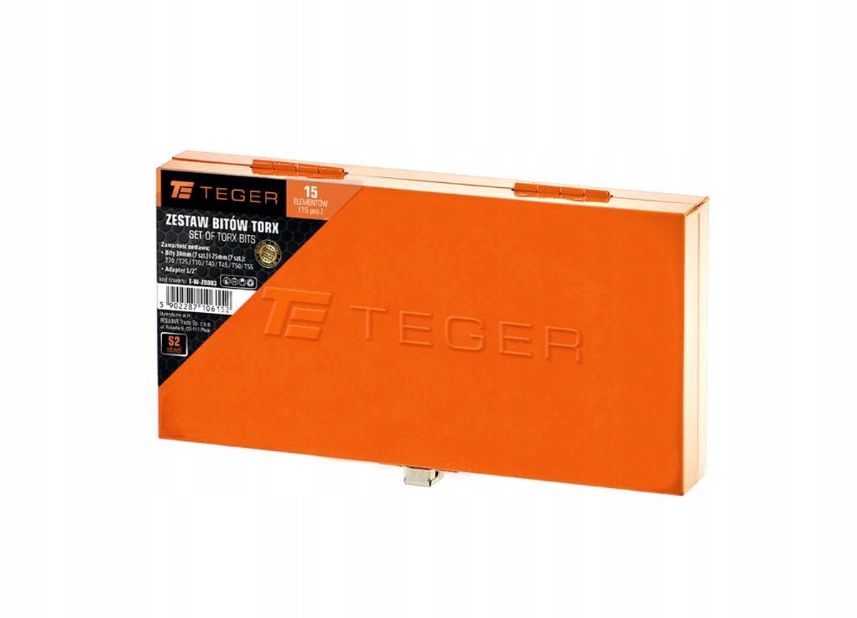 TEGER TORX Bitset 15 Delen - Metaal Koffer