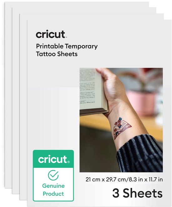 Cricut™ Printbare Vellen voor Tijdelijke Tatoeages A4 21 x 29,7 cm – 3 vellen