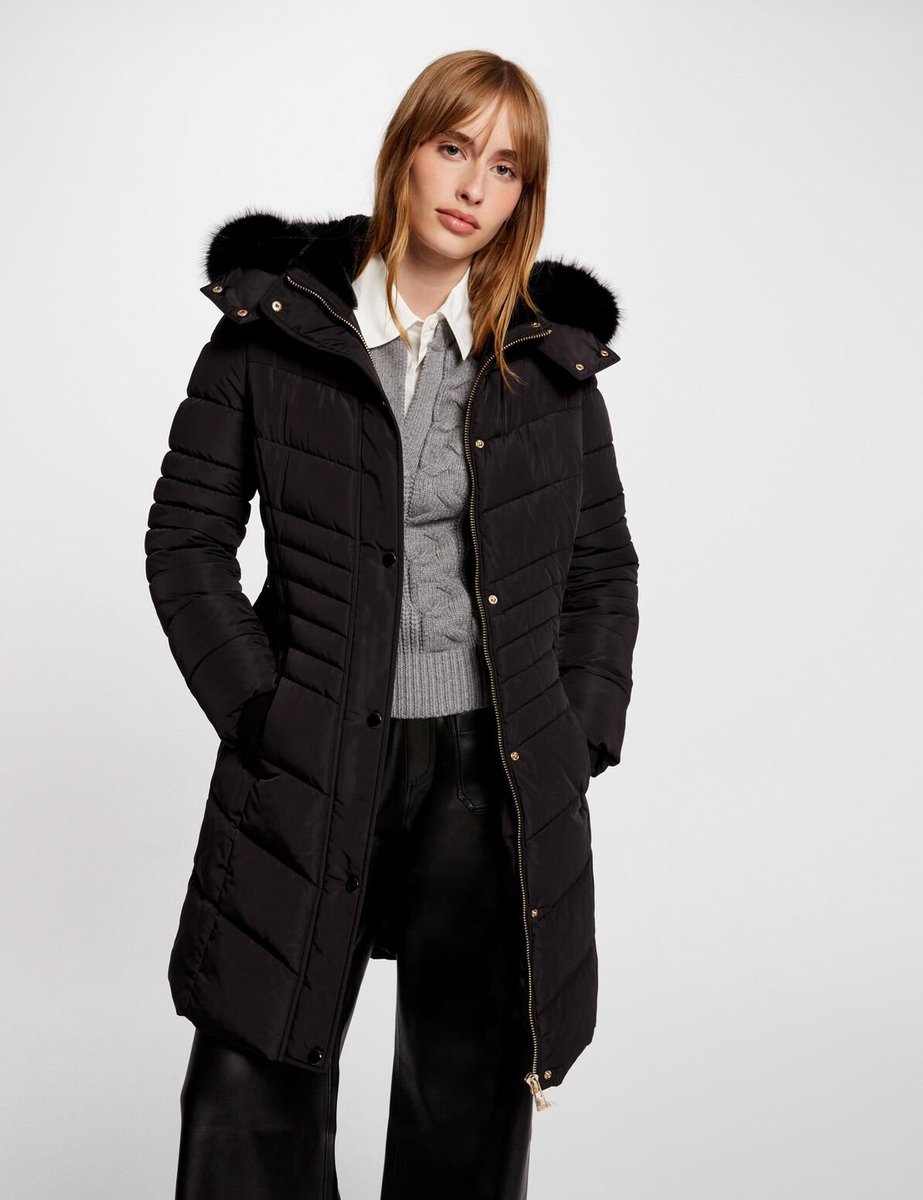 Morgan - Long padded jacket with hood 242-Galex black - Maat : L-40