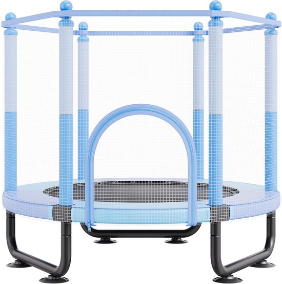 VEVOR Mini Trampoline Indoor Training Rebounder voor Kinderen met Net 1545 mm Blauw