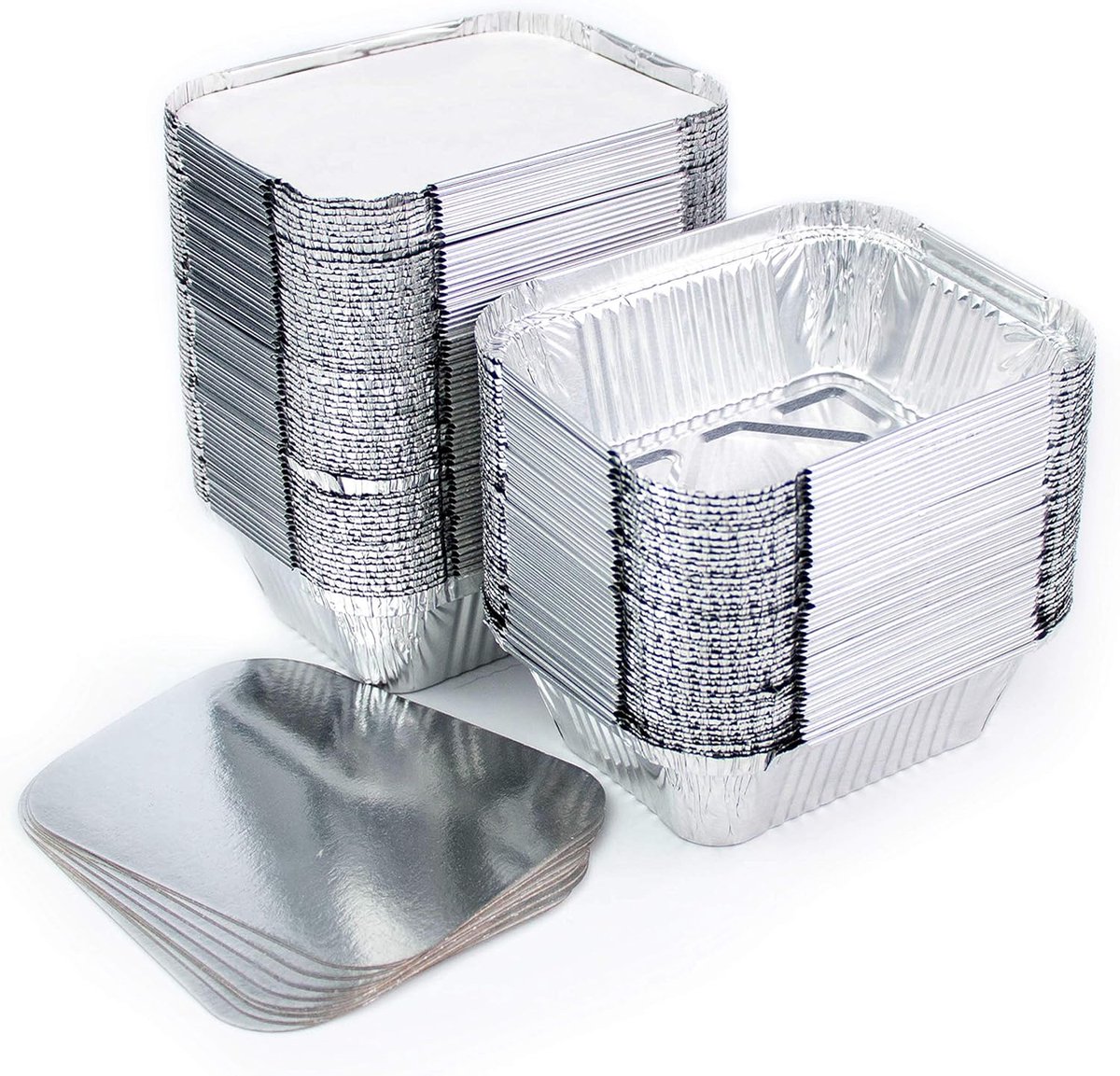 100x Wegwerp Aluminium Bakjes met Deksel – 250 ml – Voor Voedseltransport, Invriezen & Koken – Oven- & Vriezerbestendig