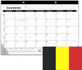 Huurdies® Kalender 2026 – 18 Maanden Bureauplanner & Wandkalender – A3+ Formaat (45x32 cm) – Met Weeknummers, Belgische Feestdagen & Notities – Januari 2026 t/m Juni 2027
