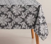 Nappe jacquard antitache – Nappe en coton élégante, classique et pratique, nappe toutes fleurs 140 x 240 beige