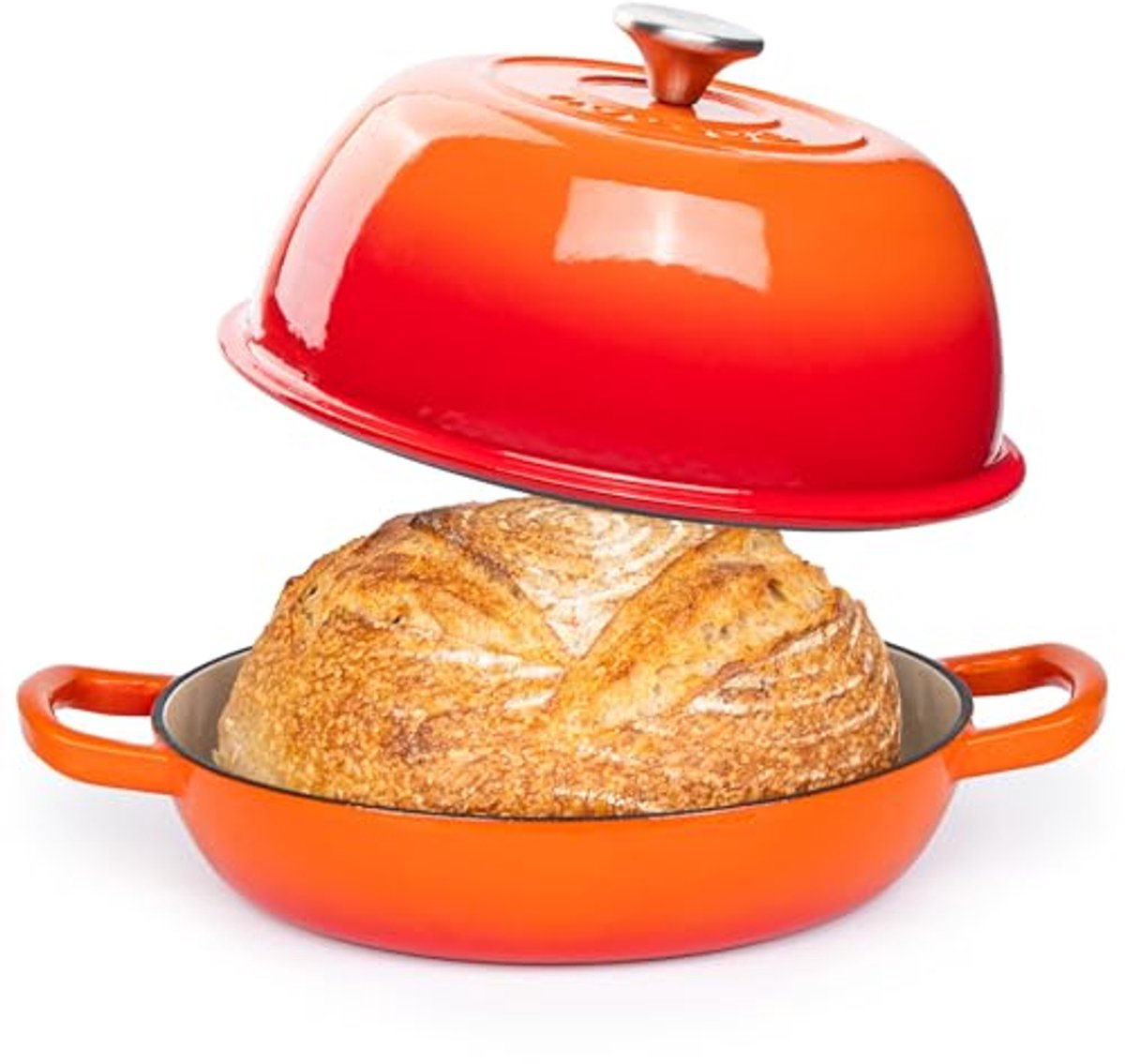 Geëmailleerde Gietijzeren Dutch Oven voor Zuurdesembrood – 5.7L, 22cm – Zwart
