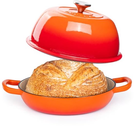 Geëmailleerde Gietijzeren Dutch Oven voor Zuurdesembrood - 5.7L, 22cm Geëmailleerde Gietijzeren Dutch Oven voor Zuurdesembrood - 5.7L, 22cm
