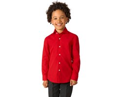 OppoSuits Shirt - Red Devil Kids - Jongens Overhemd - Carnavalskleding - Effengekleurd - Rood - Maat: EU 92/98 - 2 Jaar