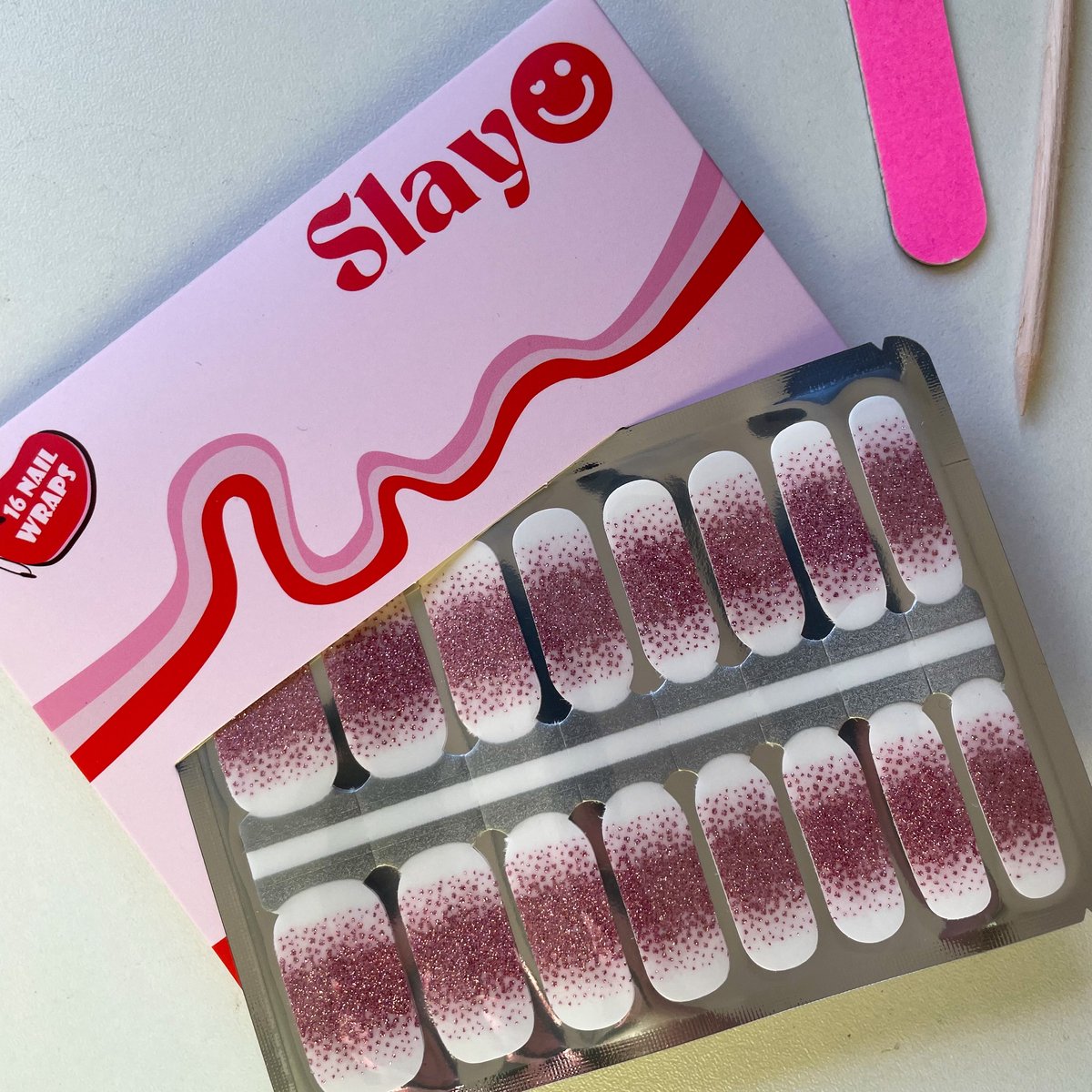 Slayo© - Nail Wraps - Nagelstickers Pink Champagne - Nagel Wraps - Nail Stickers - DIY - Nail Art - Nagelstickers - GEEN lamp nodig
