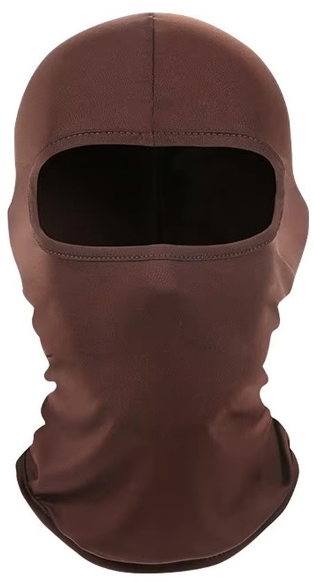Donkerbruine Bivakmuts - Bivak muts - Muts - Gezichtsmuts - Bruin - One Size - Elastisch - Motor-3 gaats-Face Mask - Balaclava - Universeel - Skimasker - Snowboardmasker - CHPN