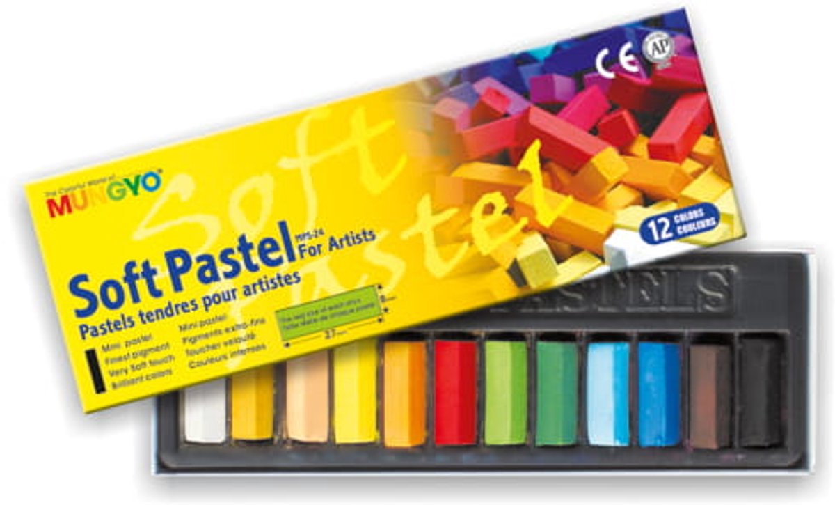 Mungyo Droge Pastels Kort 12 Stuks - MPS-12 Kleurenset