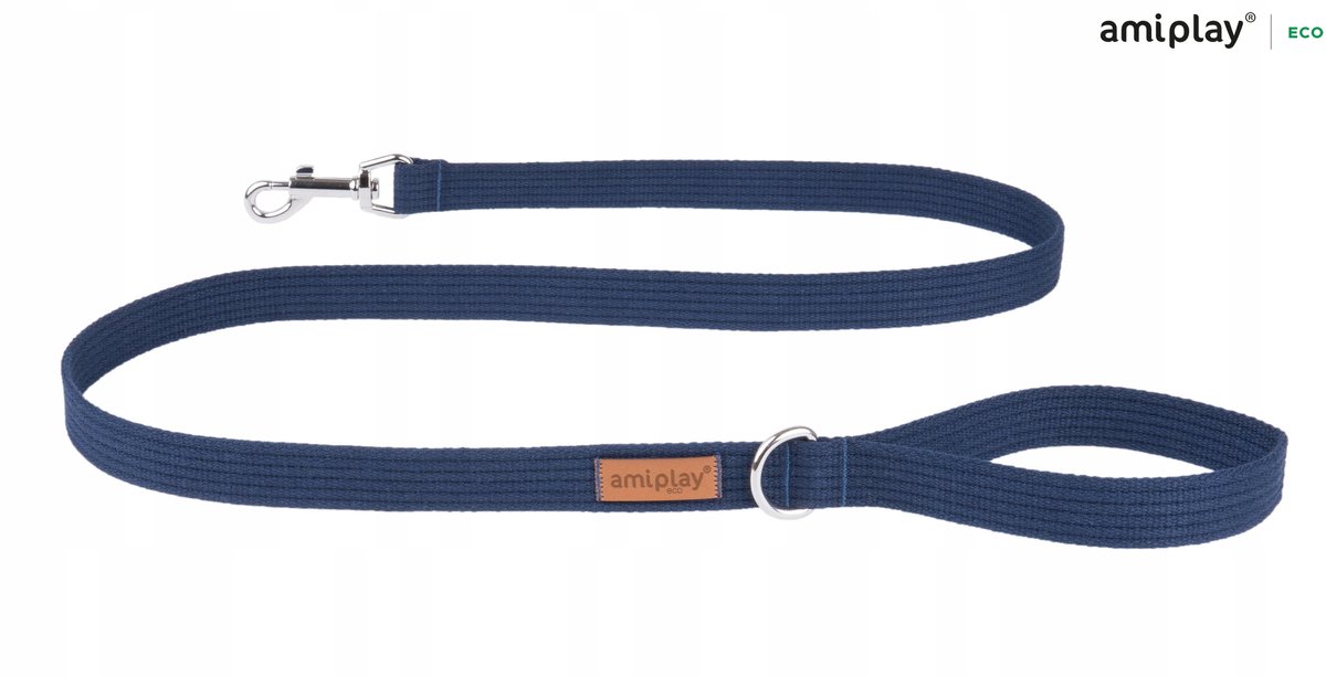 Amiplay Cotton XL Hondenlijn - Sterk Katoen, 140cm, Navy Blauw